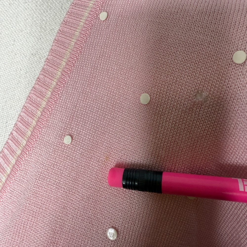 Escada Light pink & white polk a dot Cardigan button up sweater -cp - Picture 7 of 10